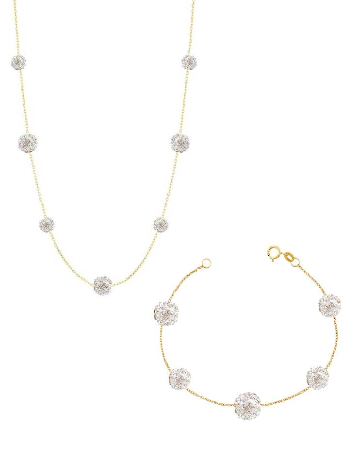 نیم ست طلا 18عیار اپال گلد مدل سواروسکی گوی نقره ای نیم ست طلا 18عیار اپال گلد مدل سواروسکی گوی نقره ای