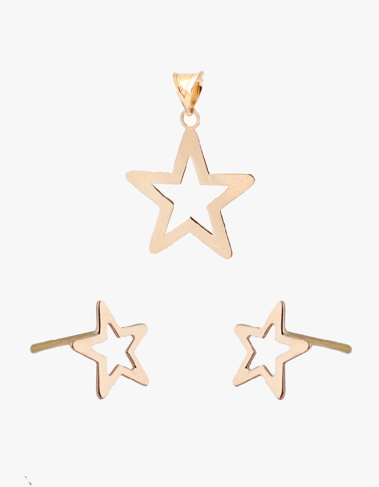 نیم ست طلا 18عیار اپال گلد مدل ستاره نیم ست طلا 18عیار اپال گلد مدل ستاره