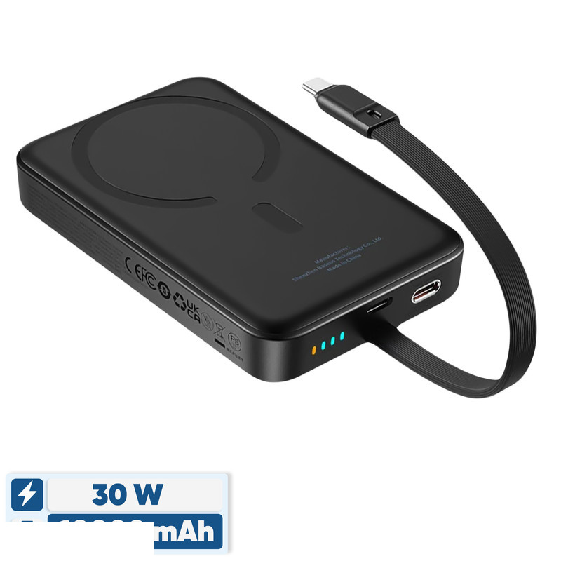 پاوربانک بیسیم 30 وات باسئوس مدل Magnetic Mini ظرفیت 10000 میلی آمپر ساعت پاوربانک بیسیم 30 وات باسئوس مدل Magnetic Mini ظرفیت 10000 میلی آمپر ساعت