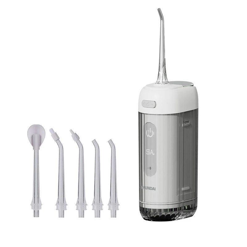 دستگاه شست و شوی دهان و دندان شارژی هیوندای مدل OC-015 به همراه 5 سری-سفید دستگاه شست و شوی دهان و دندان شارژی هیوندای مدل OC-015 به همراه 5 سری-سفید