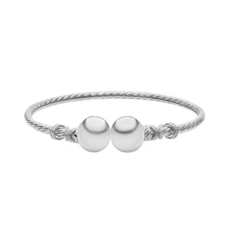 بنگل طلا 18 عیار زنانه ماوی گالری مدل گوی صدف