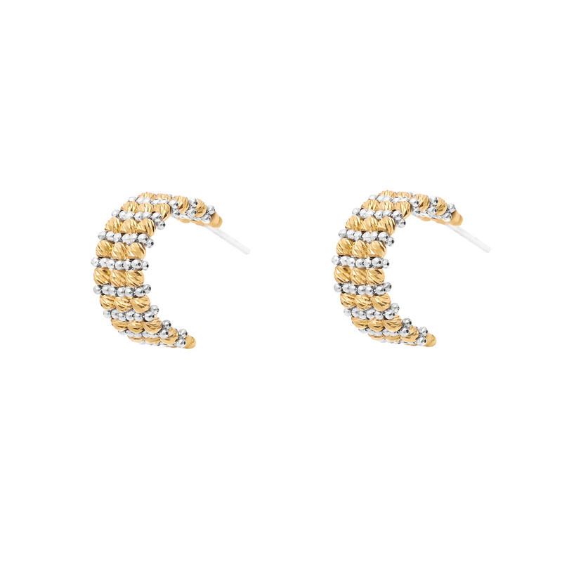 گوشواره طلا 18 عیار زناه ماوی گالری مدل البرناردو سه رج 2