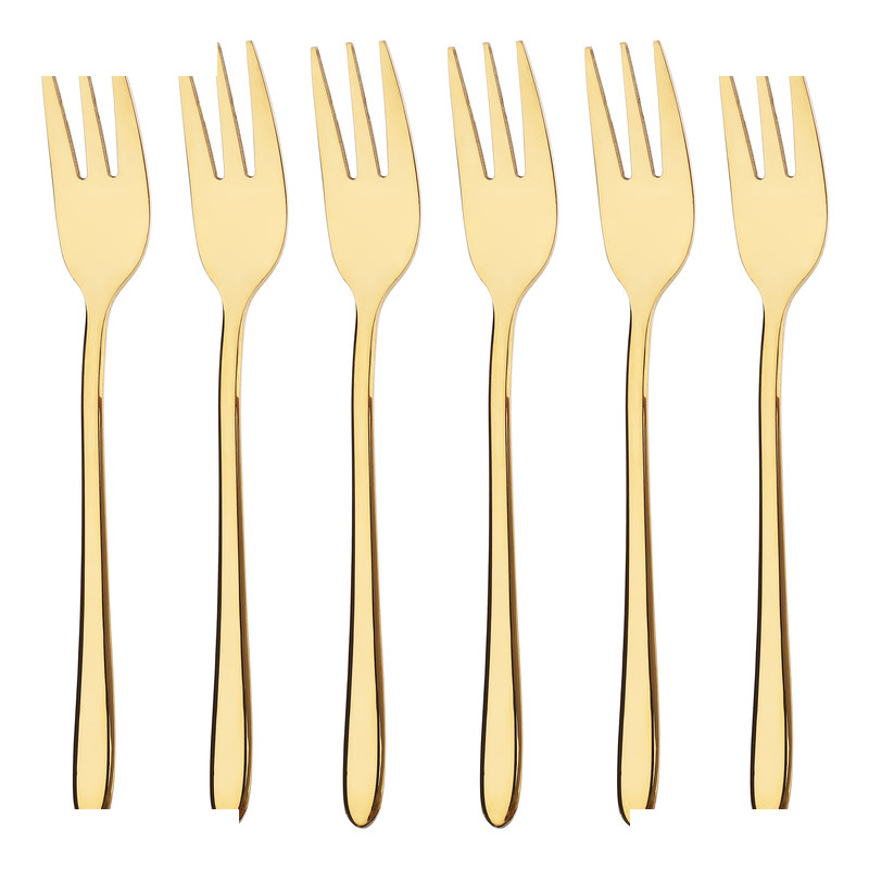 چنگال میوه خوری زولینگن مدل رزالی گلدن مجموعه 6 عددی