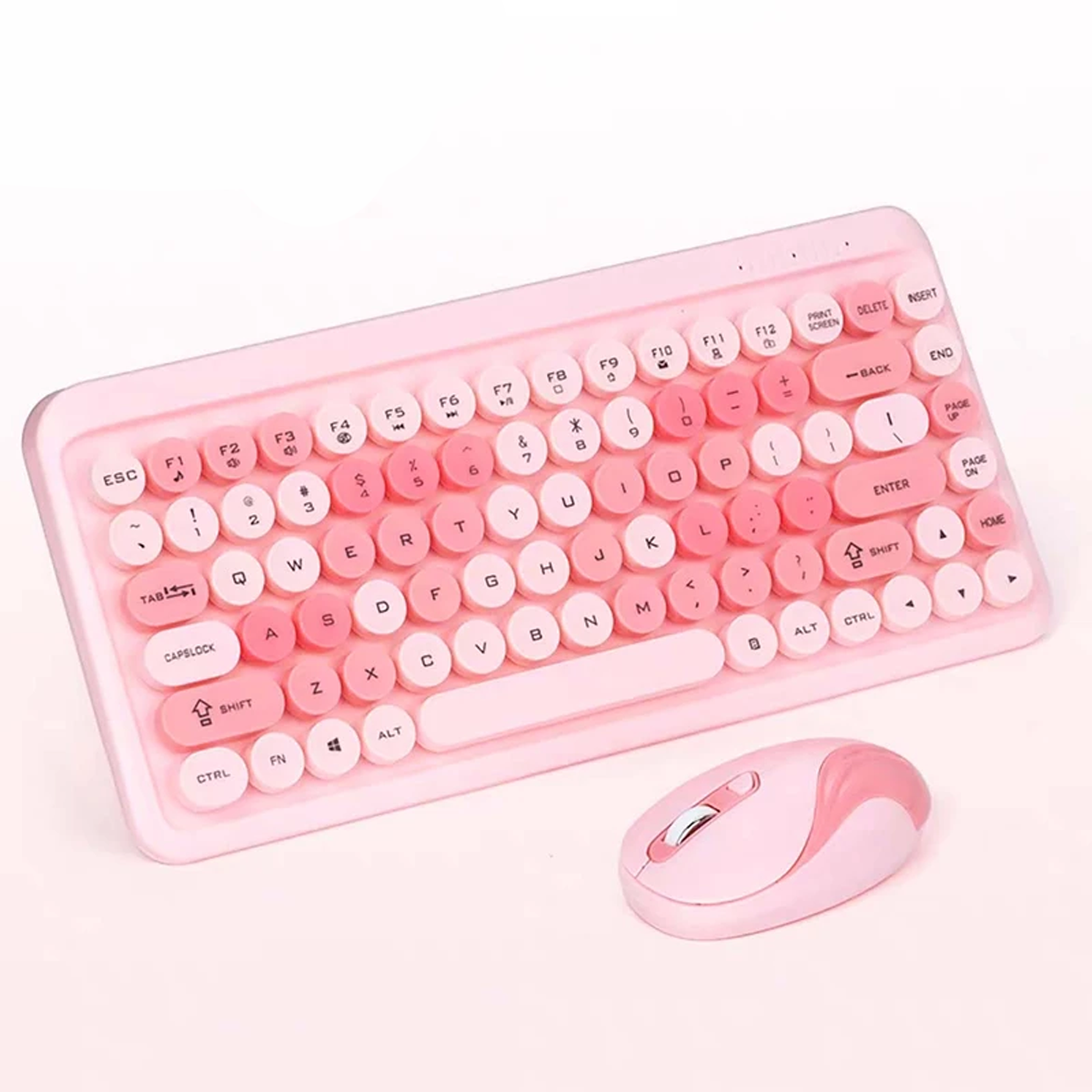 کیبورد و ماوس بی سیم مدل KH-008-صورتی