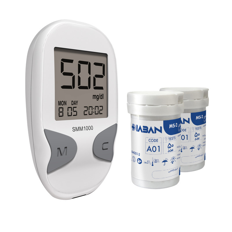دستگاه تست قند خون دیابان مدل SMM 1000 به همراه نوار تست قند خون مجموعه 2 عددی دستگاه تست قند خون دیابان مدل SMM 1000 به همراه نوار تست قند خون مجموعه 2 عددی