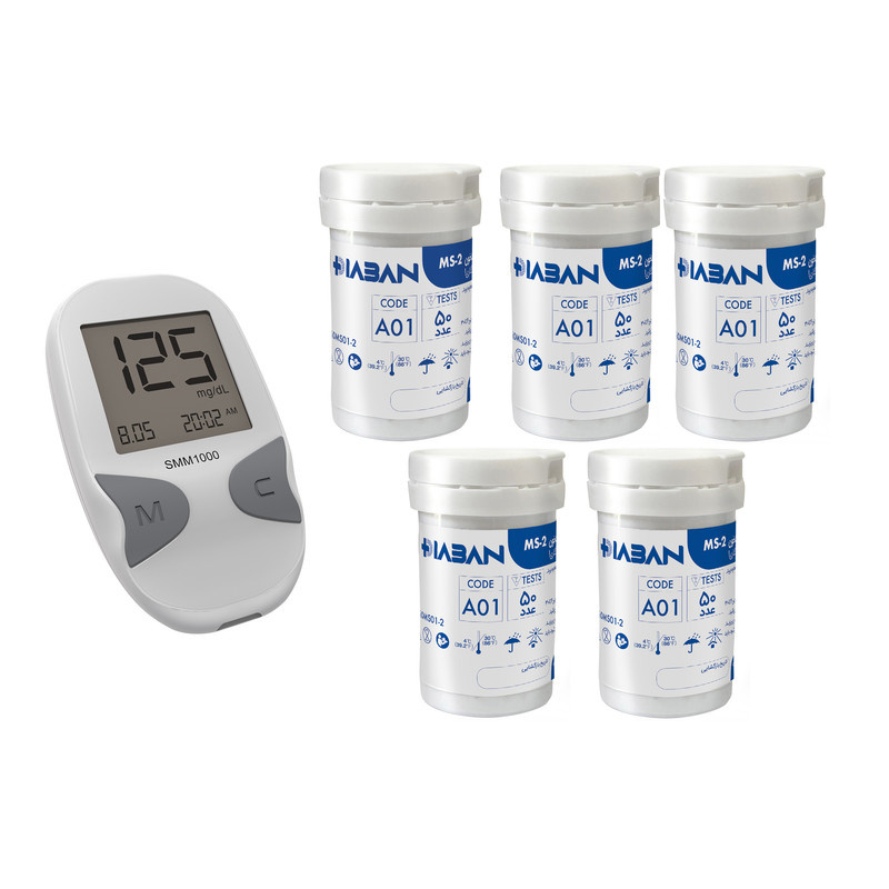 دستگاه تست قند خون دیابان مدل SMM1000 به همراه نوار تست قند خون مجموعه 5 عددی دستگاه تست قند خون دیابان مدل SMM1000 به همراه نوار تست قند خون مجموعه 5 عددی