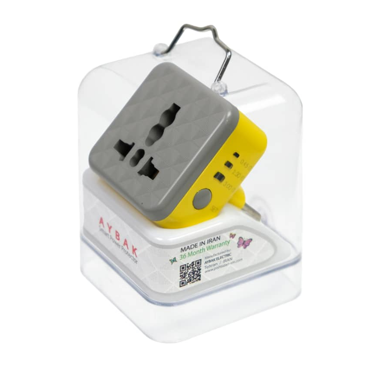 تبدیل برق 3 به 2 آیبک الکتریک مدل M120-زرد تبدیل برق 3 به 2 آیبک الکتریک مدل M120-زرد