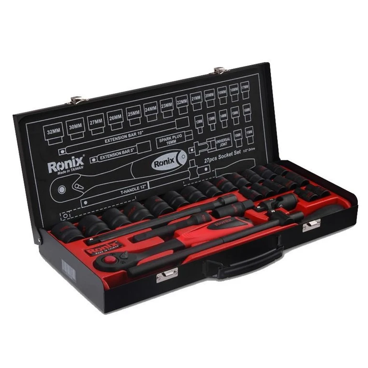 مجموعه 27 عددی آچار بکس و سری بکس رونیکس کد RH-2627 مجموعه 27 عددی آچار بکس و سری بکس رونیکس کد RH-2627