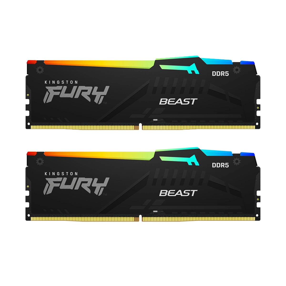 رم کامپیوتر DDR5 دو کاناله 6000 مگاهرتز CL36 کینگستون مدل FURY Beast RGB ظرفیت 32 گیگابایت رم کامپیوتر DDR5 دو کاناله 6000 مگاهرتز CL36 کینگستون مدل FURY Beast RGB ظرفیت 32 گیگابایت