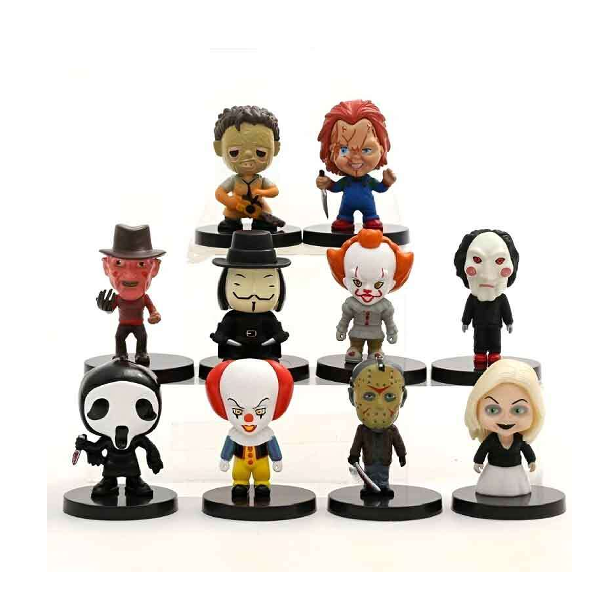 اکشن فیگور طرح شخصیت های فیلم ترسناک بسته 10 عددی- اکشن فیگور طرح شخصیت های فیلم ترسناک بسته 10 عددی-