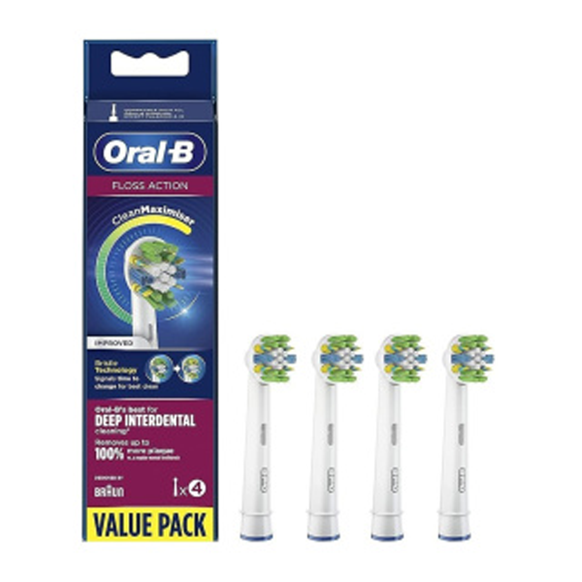 سری یدک مسواک برقی اورال-بی مدل Floss Action بسته 4 عددی