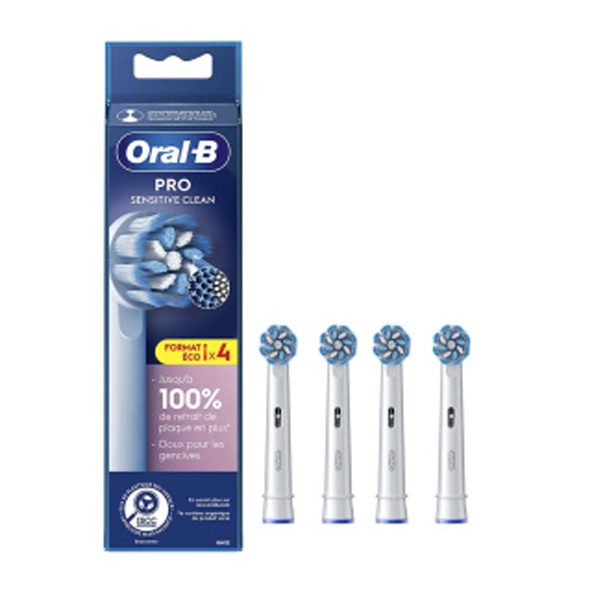 سری یدک مسواک برقی ااورال-بی مدل Pro Sensetive Clean بسته 4 عددی