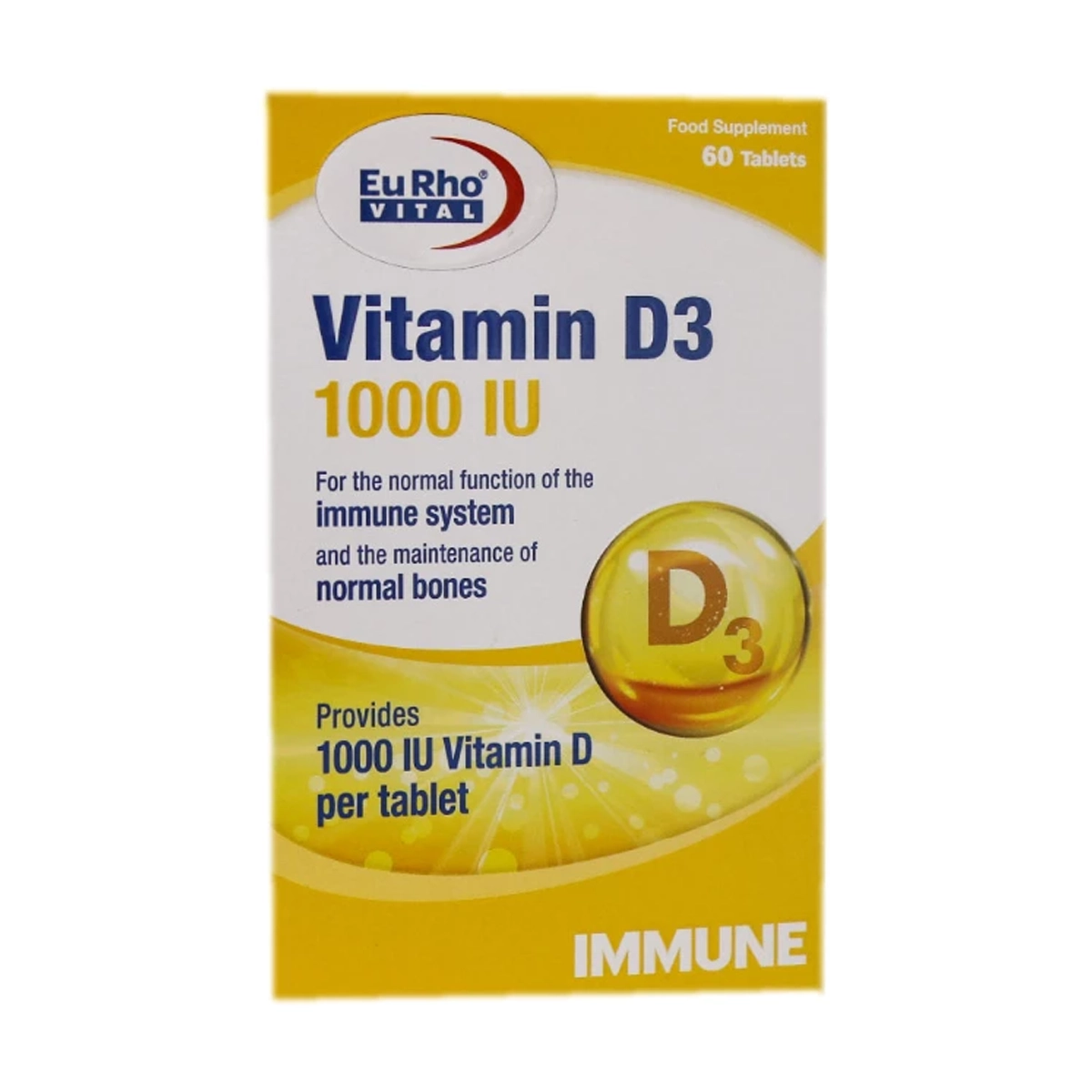 قرص ویتامین D3-1000 واحدی بسته 60 عددی قرص ویتامین D3-1000 واحدی بسته 60 عددی