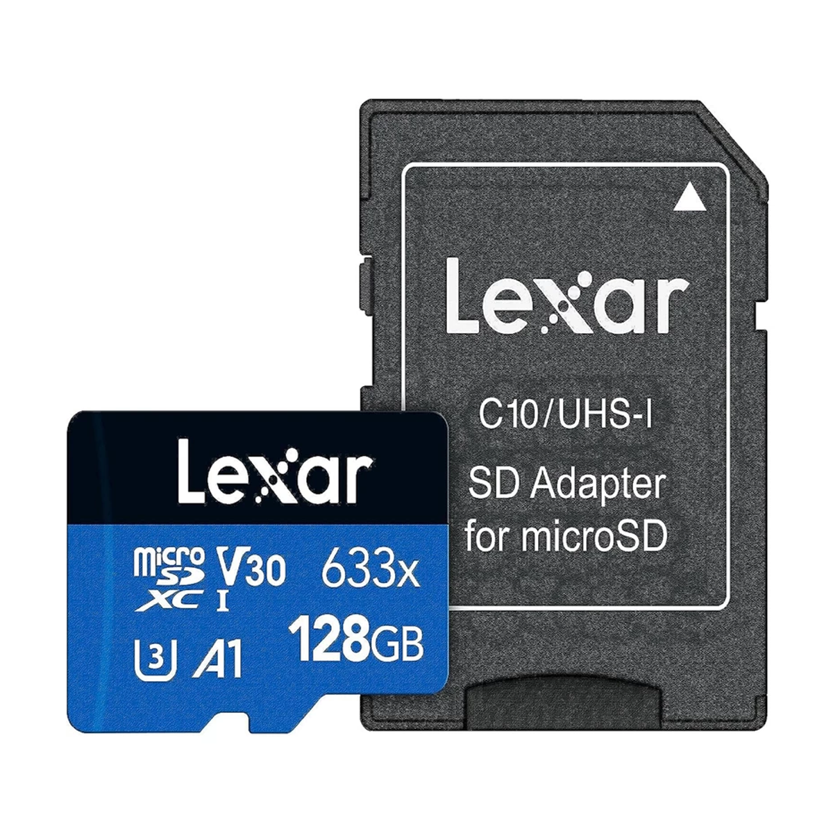 کارت حافظه microSDXC لکسار مدل 633X V30 A1 کلاس 10 استاندارد UHS-I U3 سرعت 100MBps ظرفیت 128 گیگابایت به همراه آداپتور-آبی کارت حافظه microSDXC لکسار مدل 633X V30 A1 کلاس 10 استاندارد UHS-I U3 سرعت 100MBps ظرفیت 128 گیگابایت به همراه آداپتور-آبی