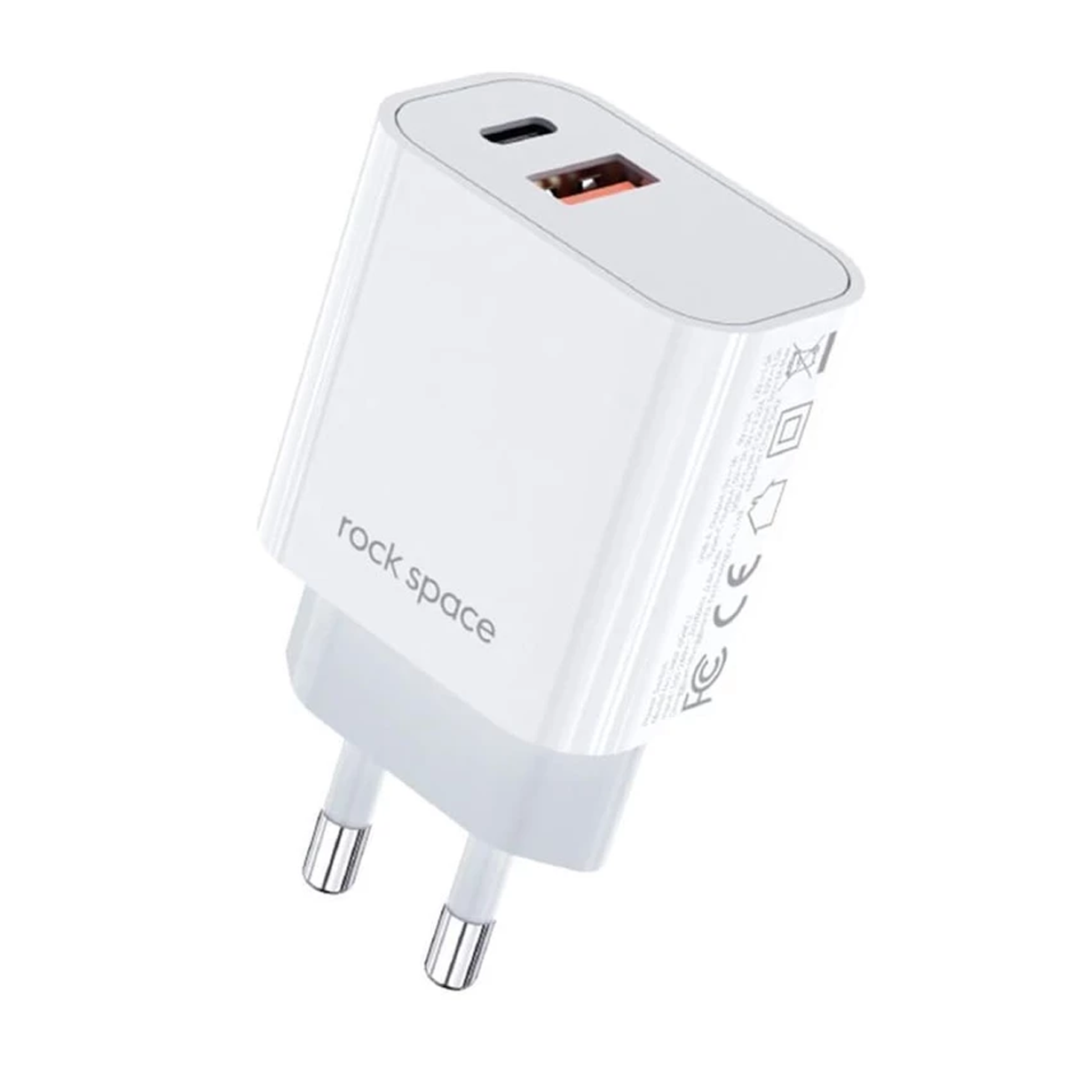 شارژر دیواری راک اسپیس مدل T43 توان 20 وات-سفید شارژر دیواری راک اسپیس مدل T43 توان 20 وات-سفید