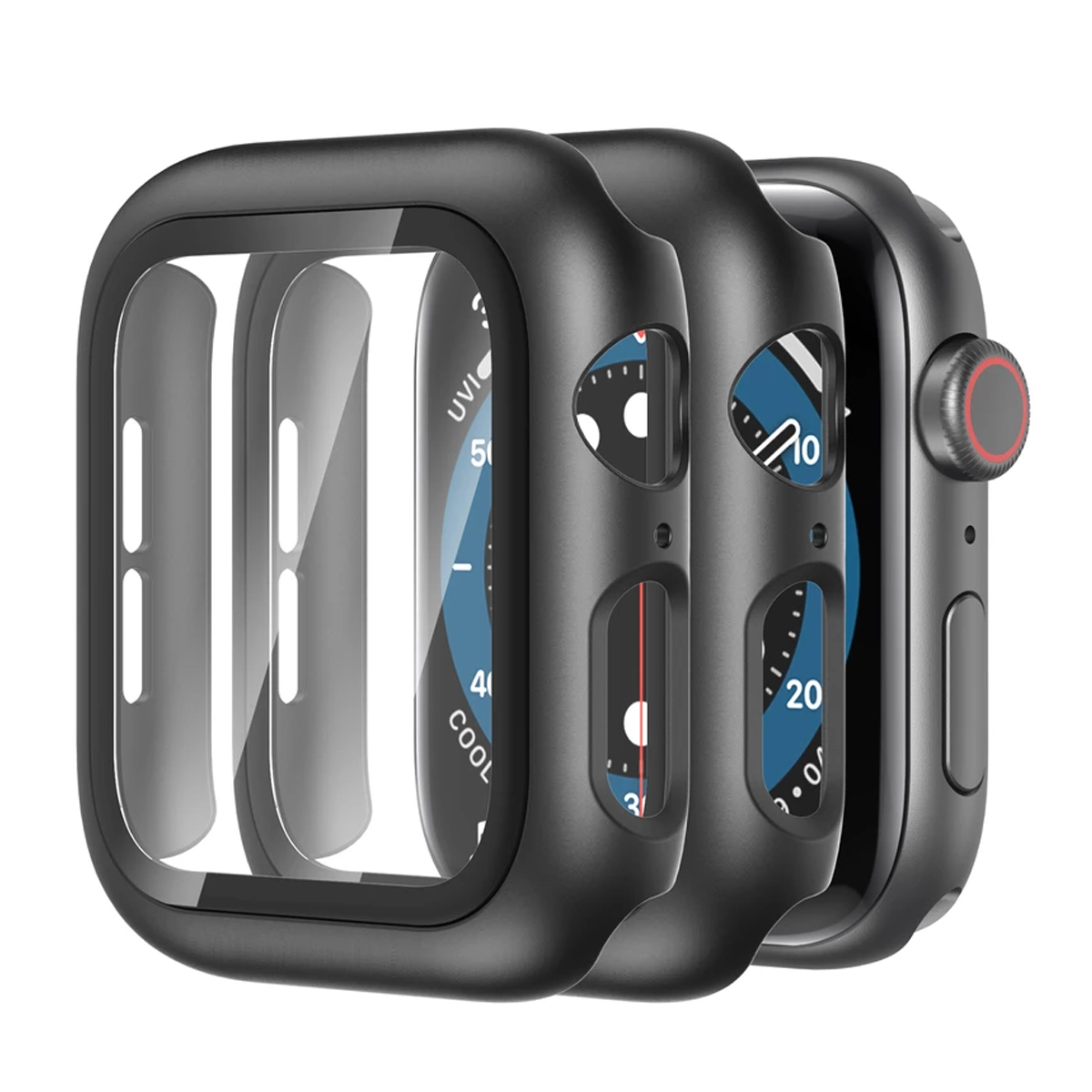 کاور اپل واچ 45 میلی متری آها استایل مدل WG46 بسته 2 عددی-مشکی کاور اپل واچ 45 میلی متری آها استایل مدل WG46 بسته 2 عددی-مشکی