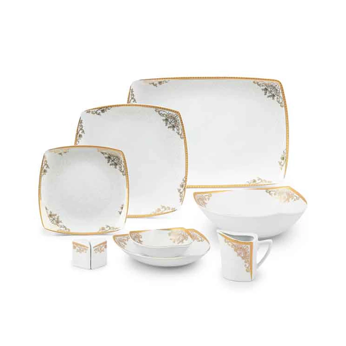 سرویس غذاخوری 30 پارچه 6 نفر چینی پردیس مدل پاریس آوا-طلایی سرویس غذاخوری 30 پارچه 6 نفر چینی پردیس مدل پاریس آوا-طلایی