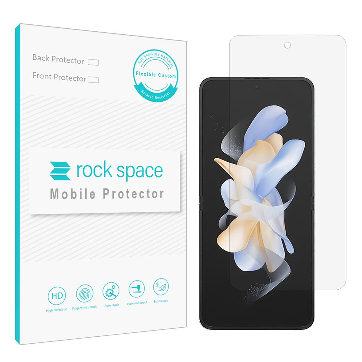 گلس گوشی سامسونگ Galaxy Z Flip 4 راک اسپیس مدل HGL -بی رنگ  گلس گوشی سامسونگ Galaxy Z Flip 4 راک اسپیس مدل HGL -بی رنگ