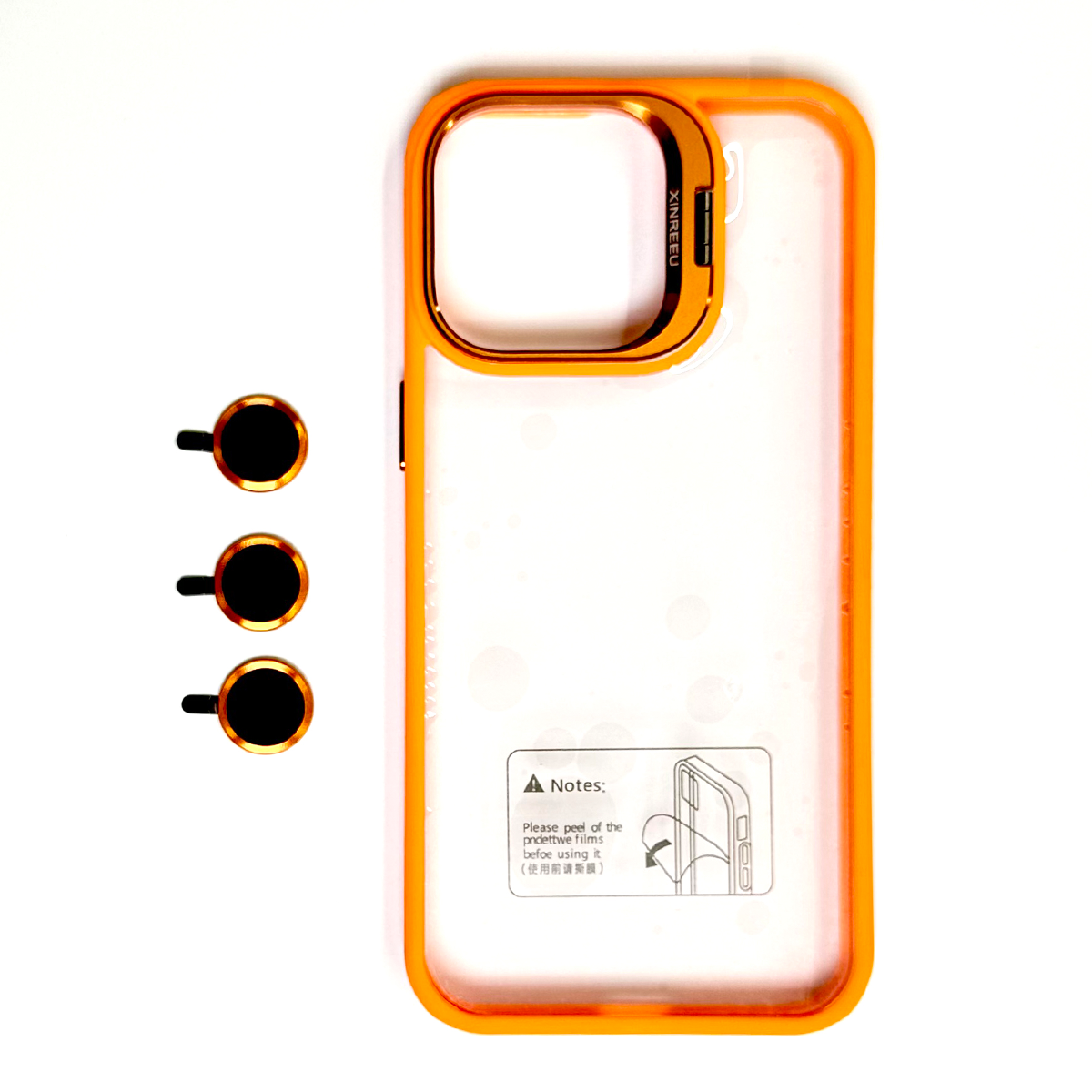 کاور گوشی اپل iPhone 12 مدل XINREEU همراه با محافظ لنز-نارنجی کاور گوشی اپل iPhone 12 مدل XINREEU همراه با محافظ لنز-نارنجی