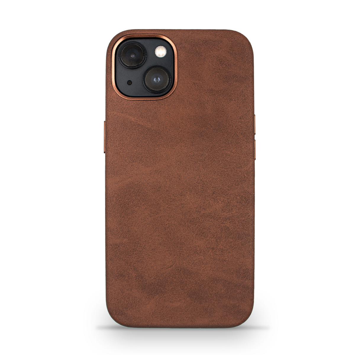قاب گوشی اپل iPhone 13 مک کوی مدل Enormous چرمی مگ‌ سیف دار-قهوه ای