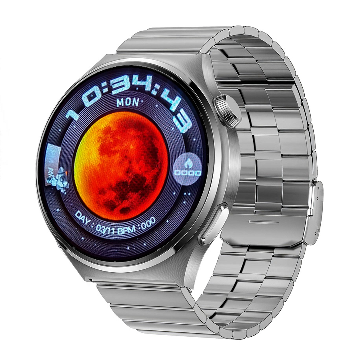 ساعت هوشمند ورنا مدل Watch 4 Pro همراه با 7 بند-بدنه نقره ای بند نقره ای  ساعت هوشمند ورنا مدل Watch 4 Pro همراه با 7 بند-بدنه نقره ای بند نقره ای