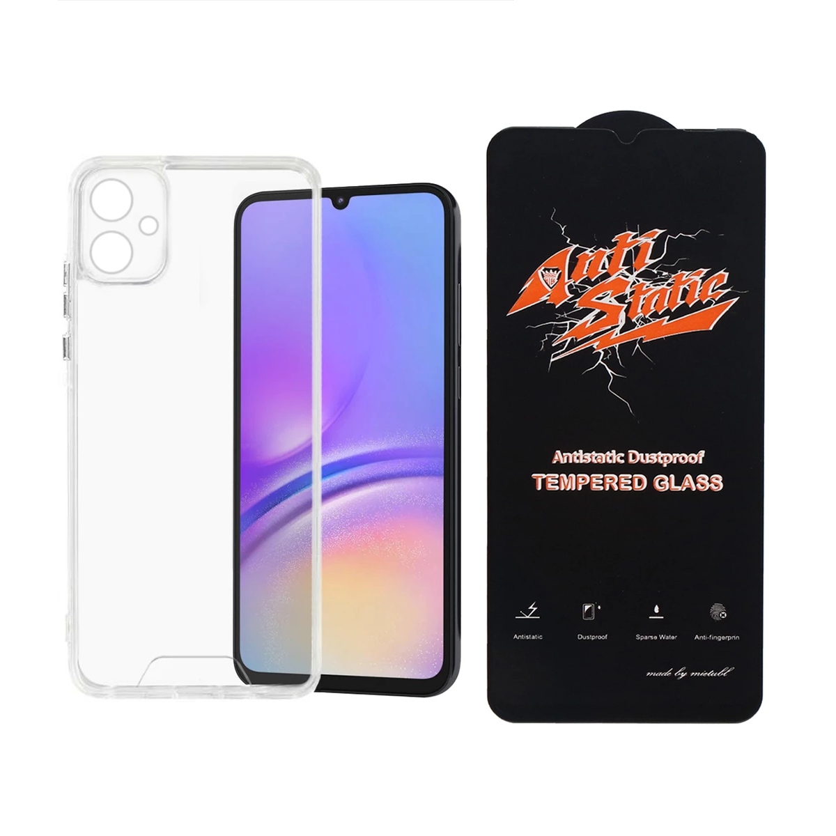 قاب گوشی سامسونگ  Galaxy A05 اسپیس مدل ژله ای به همراه گلس مدل Anti Static قاب گوشی سامسونگ  Galaxy A05 اسپیس مدل ژله ای به همراه گلس مدل Anti Static