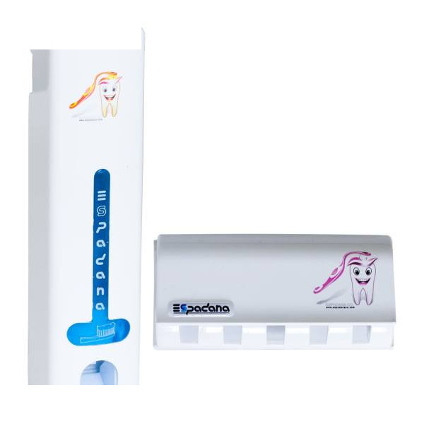 دستگاه خمیردندان اسپادانا کد 01 به همراه جا مسواکی دستگاه خمیردندان اسپادانا کد 01 به همراه جا مسواکی