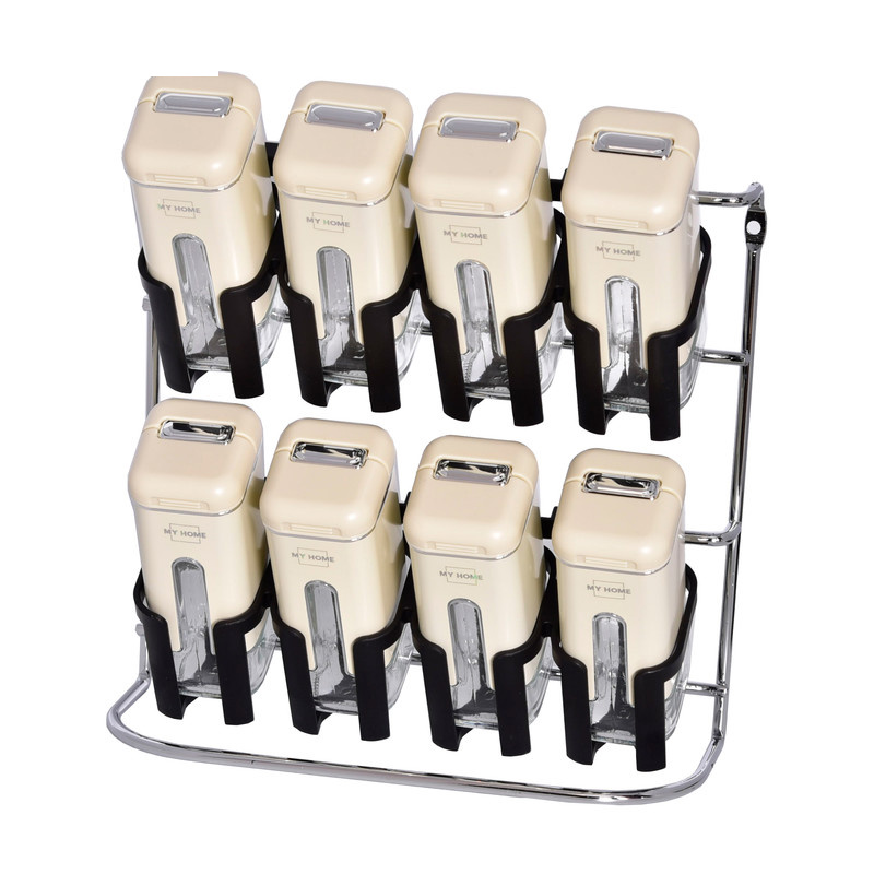 ست جا ادویه 8 پارچه مای هوم کد 500 به همراه استند ست جا ادویه 8 پارچه مای هوم کد 500 به همراه استند