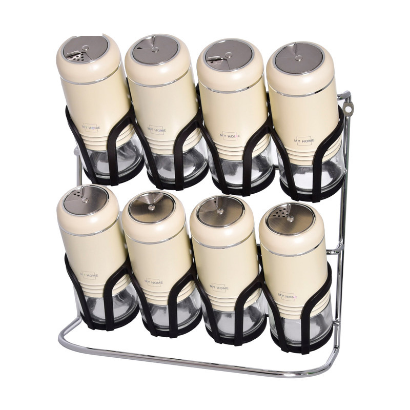 ست جا ادویه 8 پارچه مای هوم کد D به همراه استند ست جا ادویه 8 پارچه مای هوم کد D به همراه استند