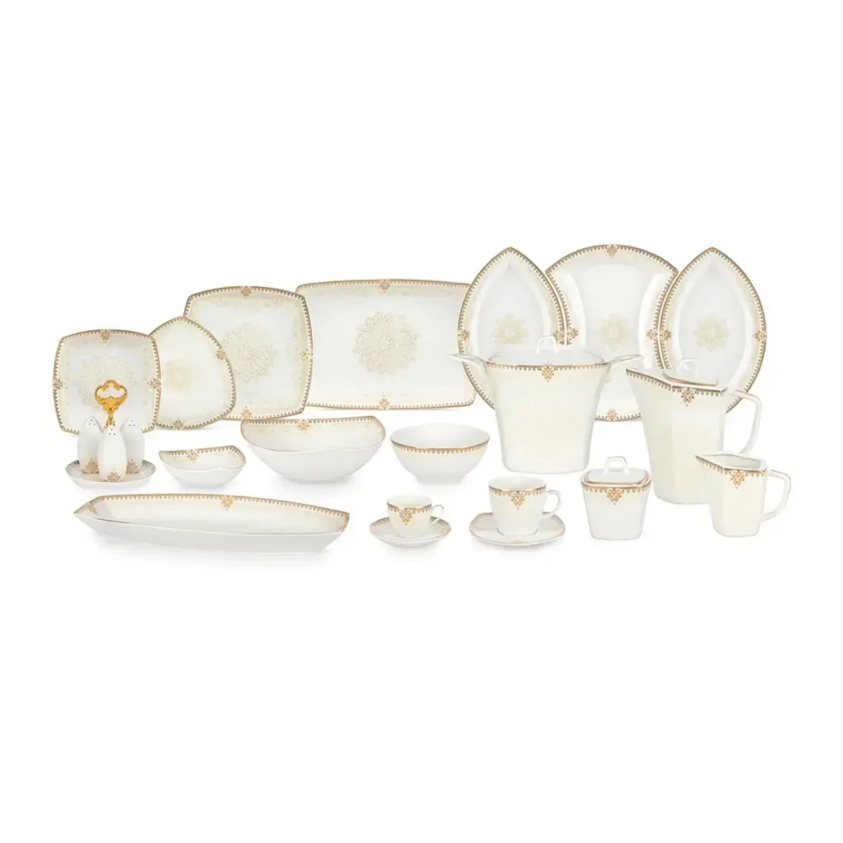 سرویس غذاخوری نیوبن 96 پارچه چینی پردیس مدل سیاتل دایانا-طلایی سرویس غذاخوری نیوبن 96 پارچه چینی پردیس مدل سیاتل دایانا-طلایی