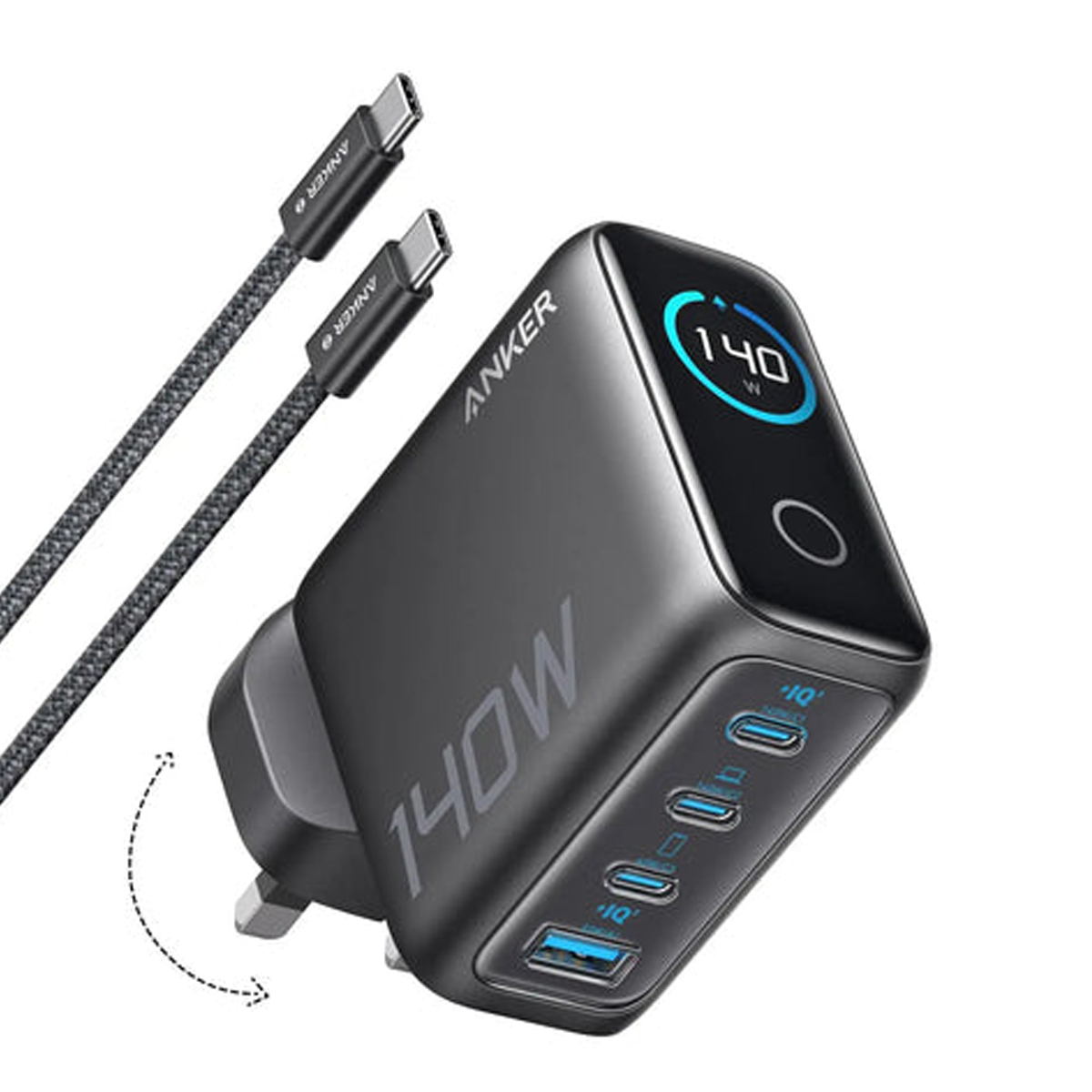 شارژر دیواری انکر مدل B2697 3pin توان 140 وات شارژر دیواری انکر مدل B2697 3pin توان 140 وات