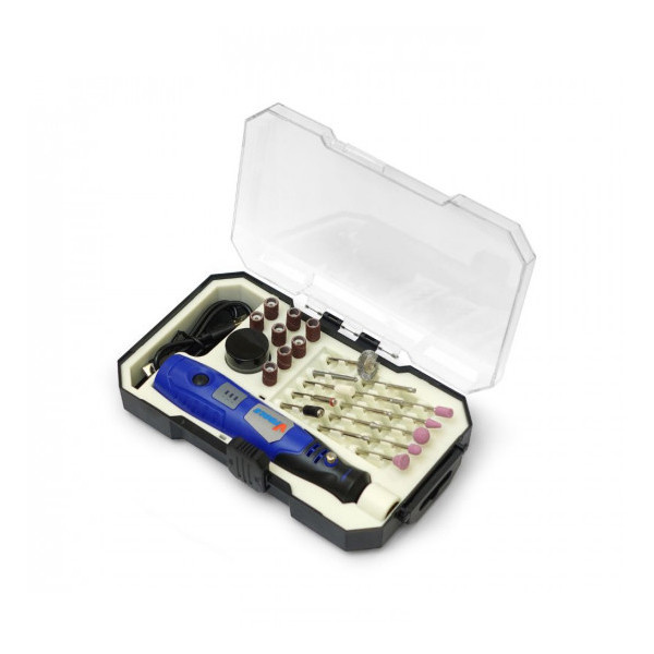 کیت فرزمینیاتوری وی تولز مدل شارژِی کد.SMT-VTOOLS-MINI GRINDER-3.6V-VT212-43pcs مجموعه 43 عددی کیت فرزمینیاتوری وی تولز مدل شارژِی کد.SMT-VTOOLS-MINI GRINDER-3.6V-VT212-43pcs مجموعه 43 عددی