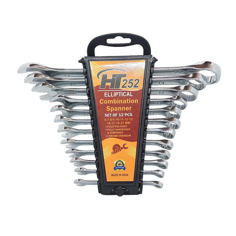 آچار یکسر تخت و یکسر رینگی اچ تی 252 مدل ATR 12  N بسته 12 عددی