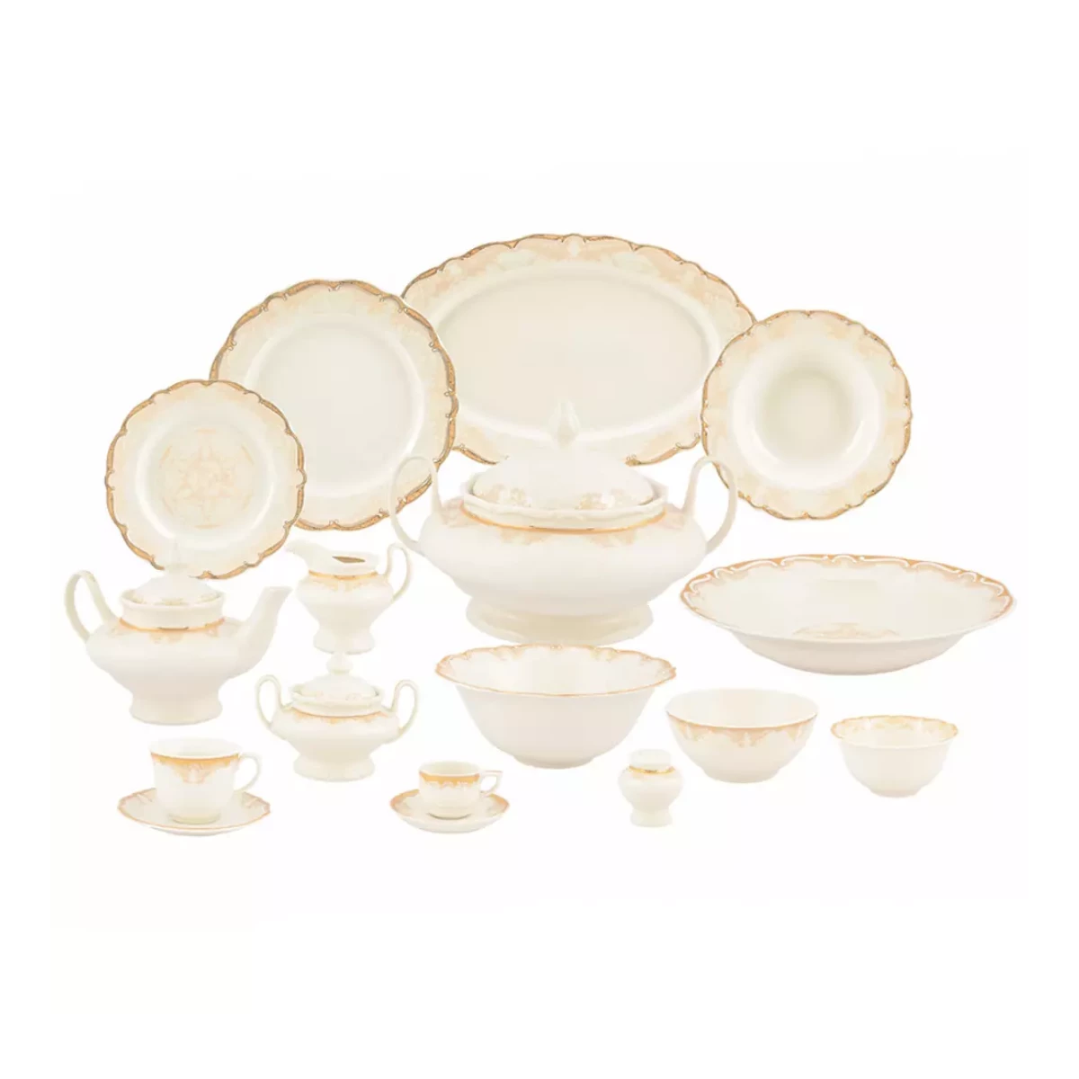 سرویس غذاخوری نیوبن 98 پارچه چینی پردیس مدل همیلتون مارتا-رز گلد سرویس غذاخوری نیوبن 98 پارچه چینی پردیس مدل همیلتون مارتا-رز گلد