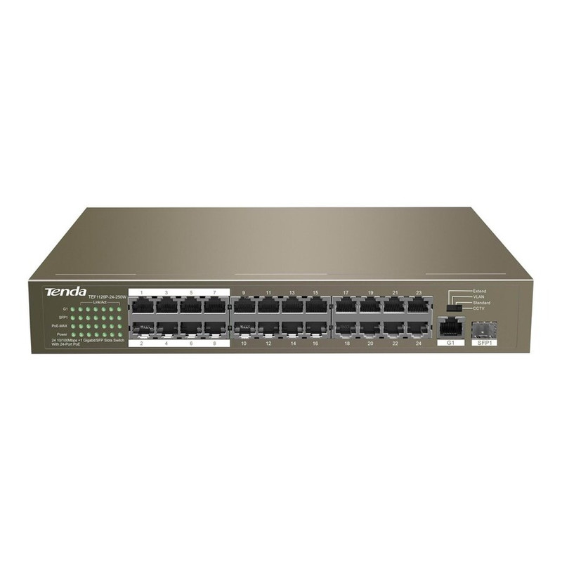 سوئیچ شبکه 24 پورت تندا مدل TEF1126P-24-250W سوئیچ شبکه 24 پورت تندا مدل TEF1126P-24-250W