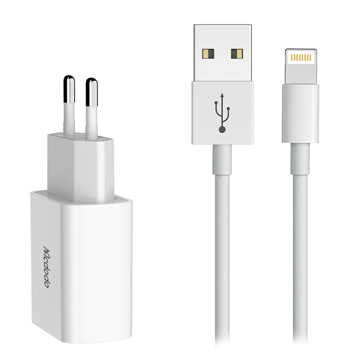 شارژر دیواری مک دودو مدل CH-6720 توان 12 وات به همراه کابل Lightning-سفید شارژر دیواری مک دودو مدل CH-6720 توان 12 وات به همراه کابل Lightning-سفید