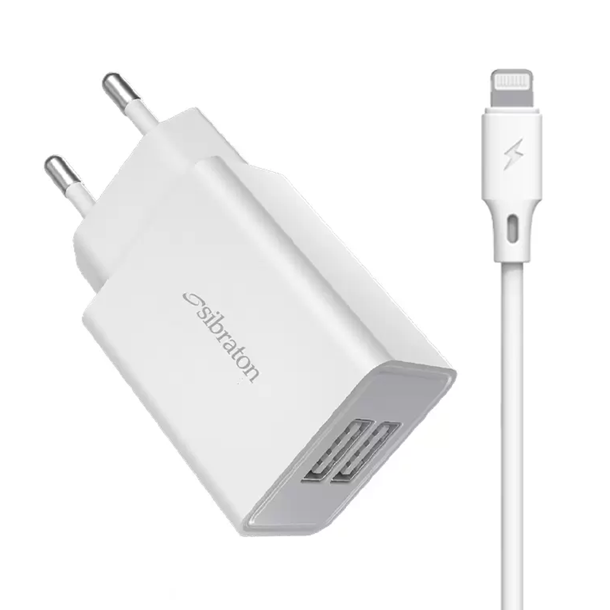 شارژر دیواری سیبراتون مدل S-W1245i توان 10 وات به همراه کابل Lightning-سفید