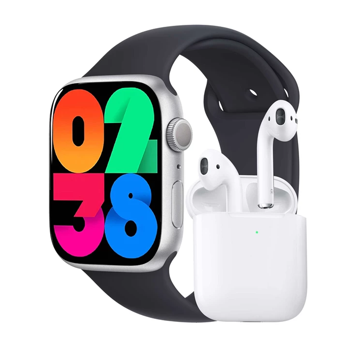 ساعت هوشمند ورنا مدل W45 Max به همراه ایرپاد-بدنه طلایی بند نارنجی ساعت هوشمند ورنا مدل W45 Max به همراه ایرپاد-بدنه طلایی بند نارنجی