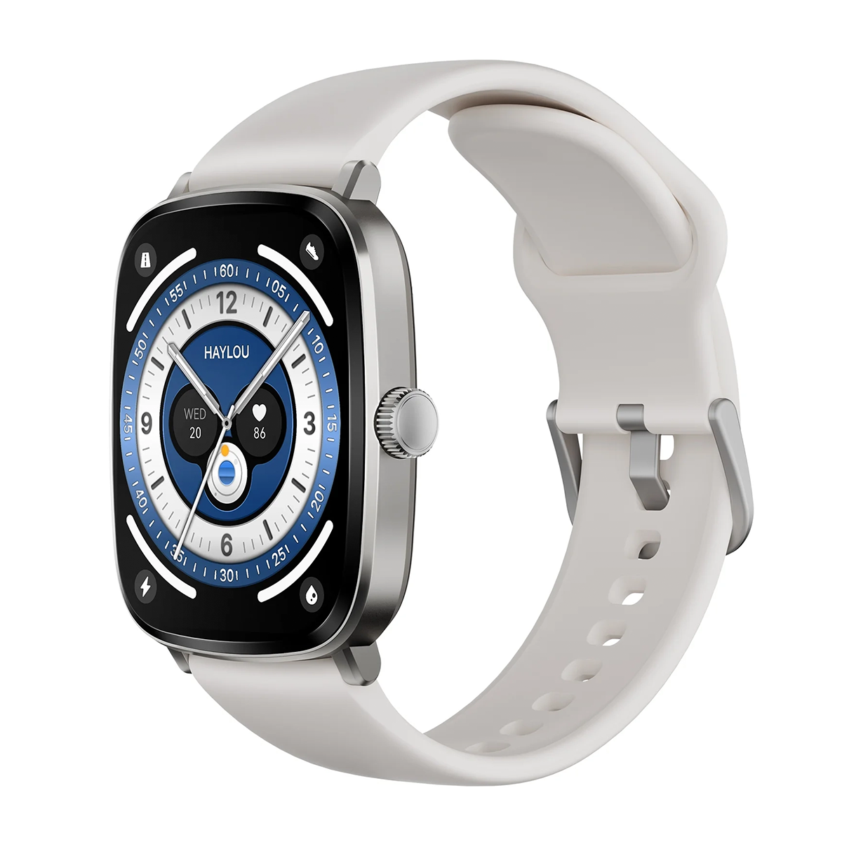 ساعت هوشمند هایلو مدل RS5 (LS19)-بدنه نقره ای بند سفید ساعت هوشمند هایلو مدل RS5 (LS19)-بدنه نقره ای بند سفید