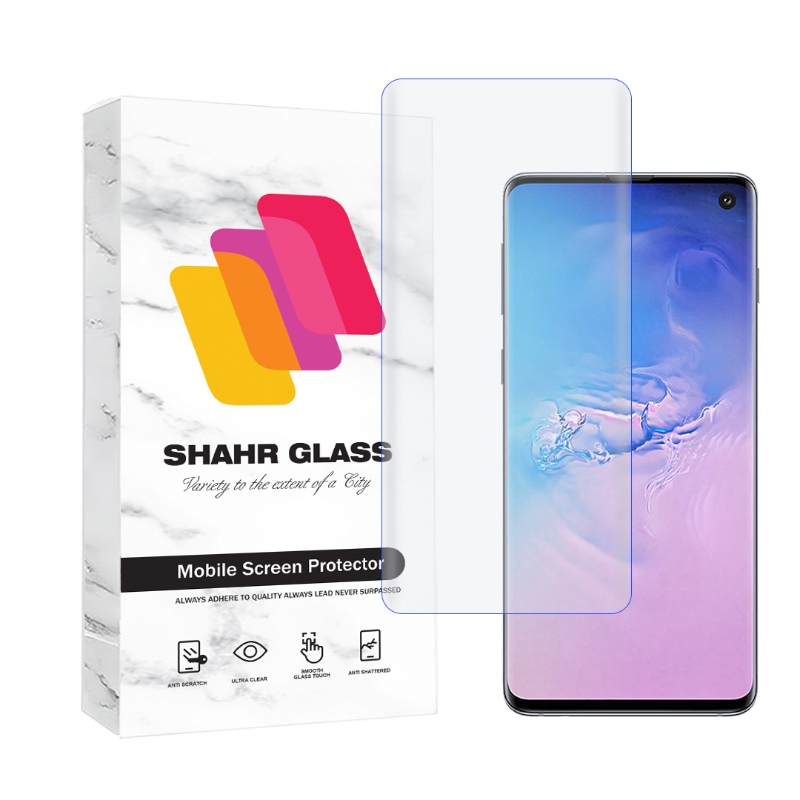 محافظ صفحه نمایش یووی شهر گلس مدل UVLIGHTSH مناسب برای گوشی موبایل سامسونگ Galaxy S10-بی رنگ محافظ صفحه نمایش یووی شهر گلس مدل UVLIGHTSH مناسب برای گوشی موبایل سامسونگ Galaxy S10-بی رنگ