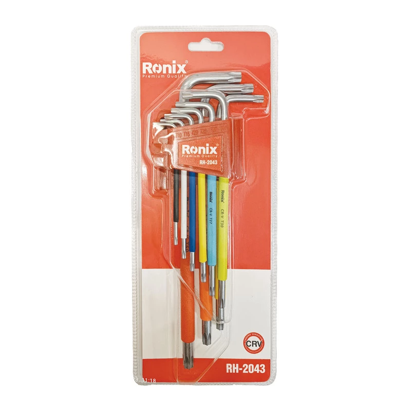 ست آچار آلن ستاره ای رونیکس 9 عددی مدل RH-2043-چند رنگ  ست آچار آلن ستاره ای رونیکس 9 عددی مدل RH-2043-چند رنگ