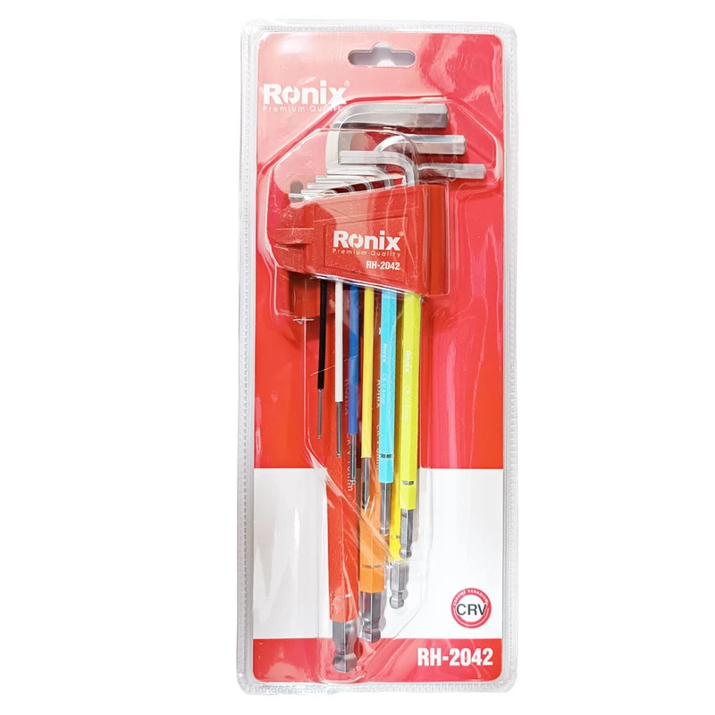 ست آچار آلن رونیکس 9 عددی مدل RH-2042-چند رنگ  ست آچار آلن رونیکس 9 عددی مدل RH-2042-چند رنگ