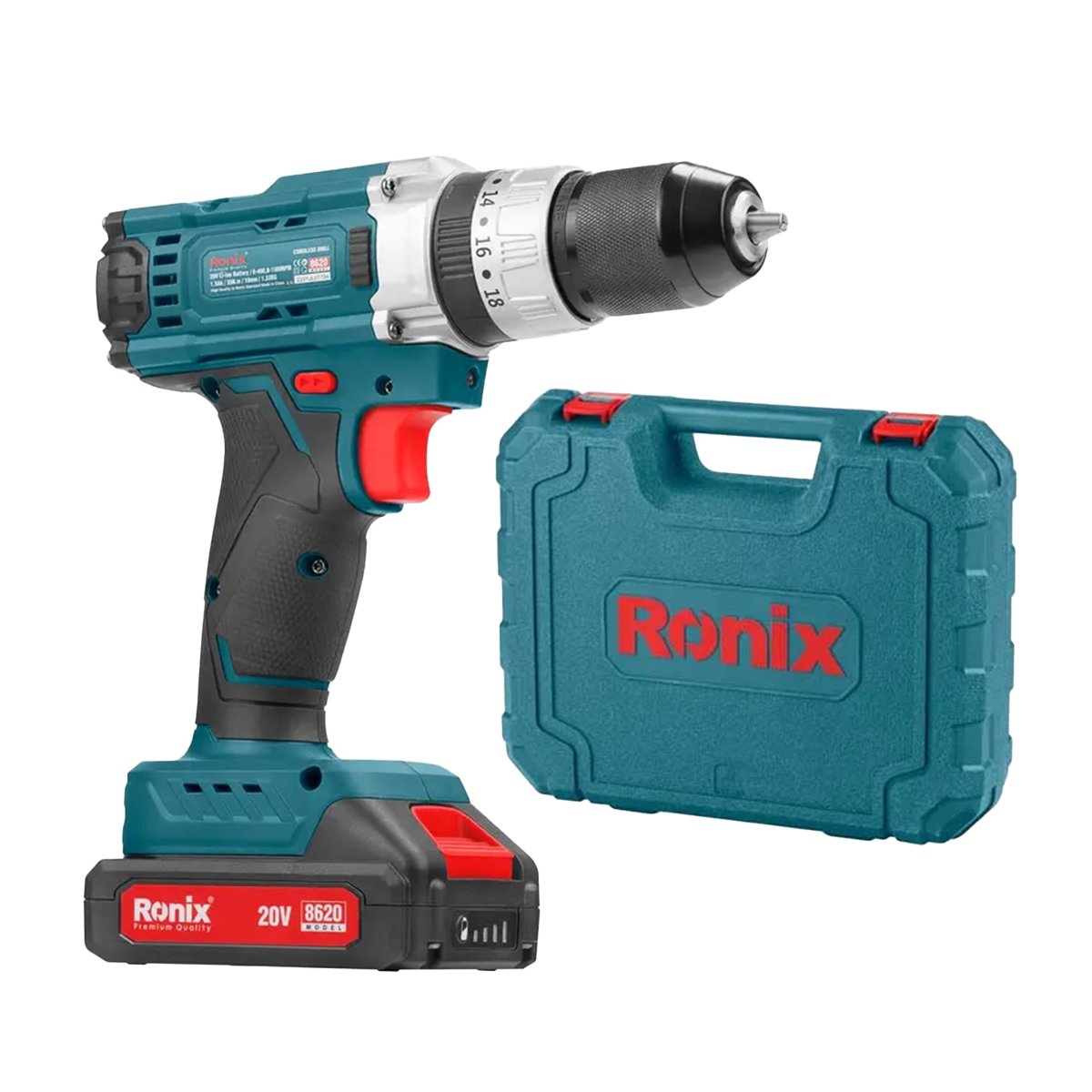 پیچ گوشتی شارژی رونیکس 20 ولت مدل 8620-تک رنگ پیچ گوشتی شارژی رونیکس 20 ولت مدل 8620-تک رنگ