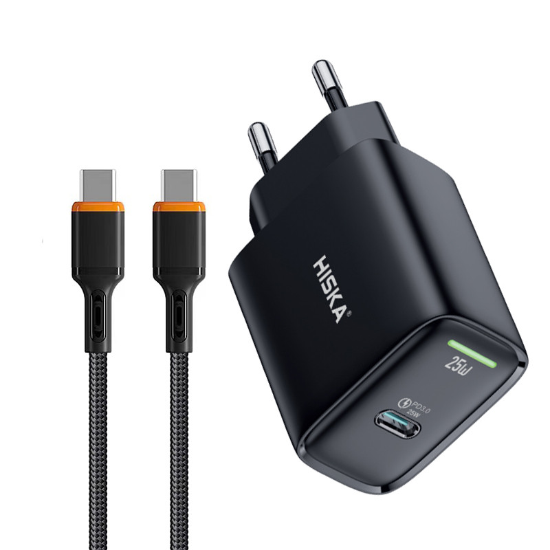 شارژر دیواری هیسکا 25 وات مدل H-118 GAN به همراه کابل Type-C شارژر دیواری هیسکا 25 وات مدل H-118 GAN به همراه کابل Type-C