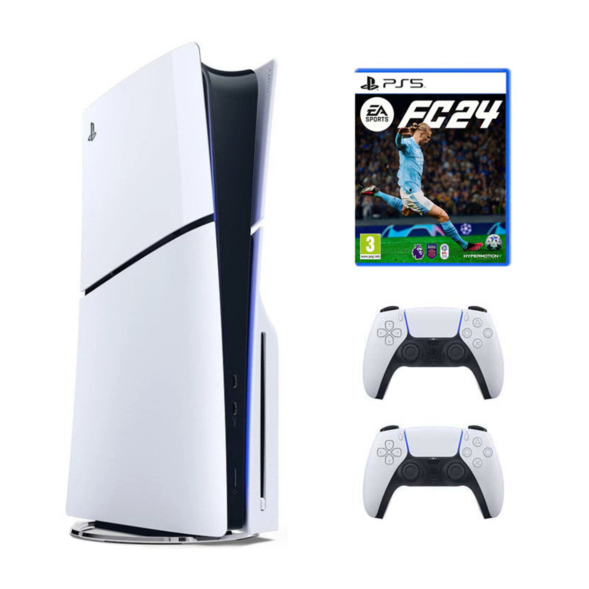 پلی استیشن 5 اسلیم دیسک خور اروپا سفید 1 ترابایت + دسته سفید + بازی EA Sports FC 24 پلی استیشن 5 اسلیم دیسک خور اروپا سفید 1 ترابایت + دسته سفید + بازی EA Sports FC 24
