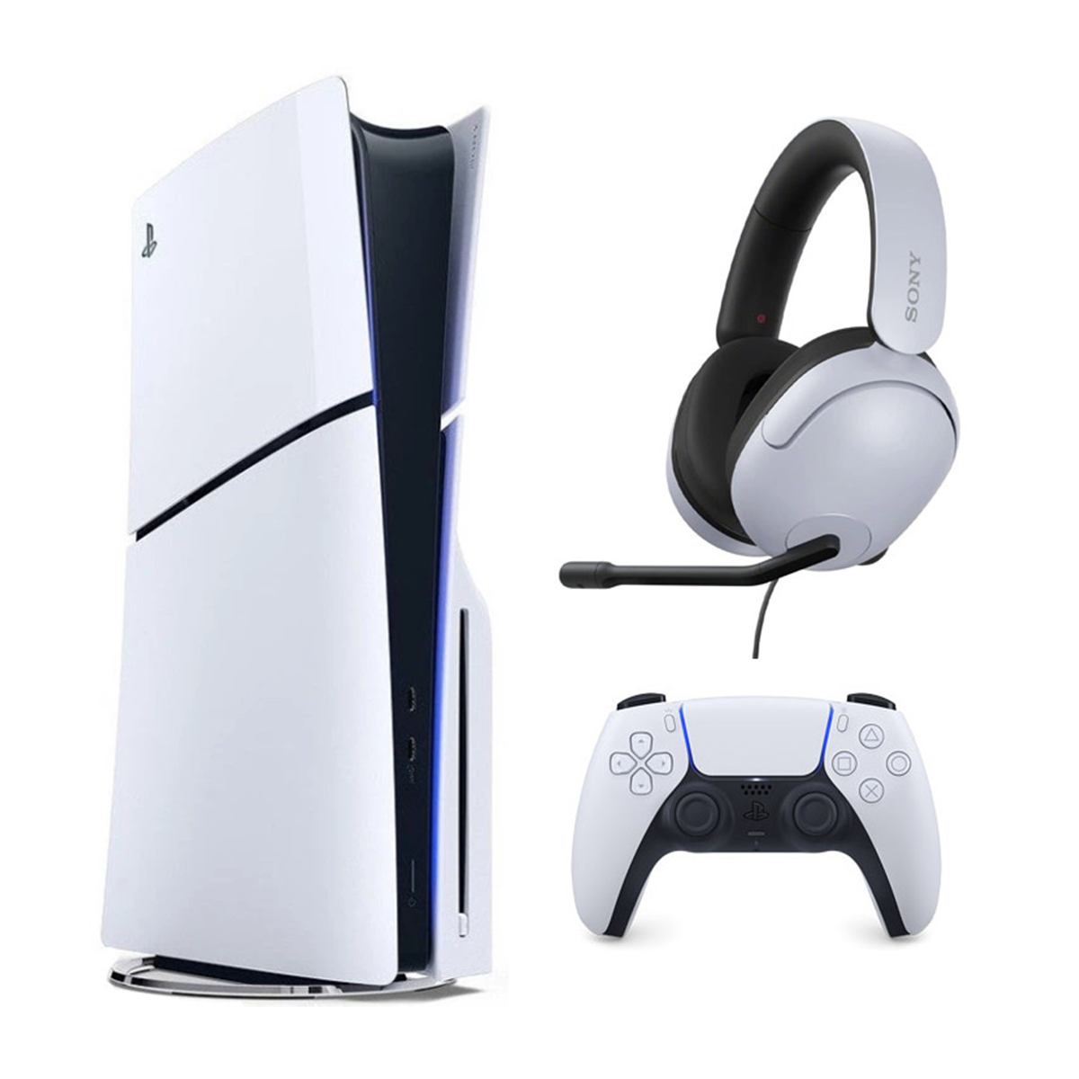 پلی استیشن 5 اسلیم دیسک خور آسیا سفید 1 ترابایت + هدست Sony InZone H3 پلی استیشن 5 اسلیم دیسک خور آسیا سفید 1 ترابایت + هدست Sony InZone H3