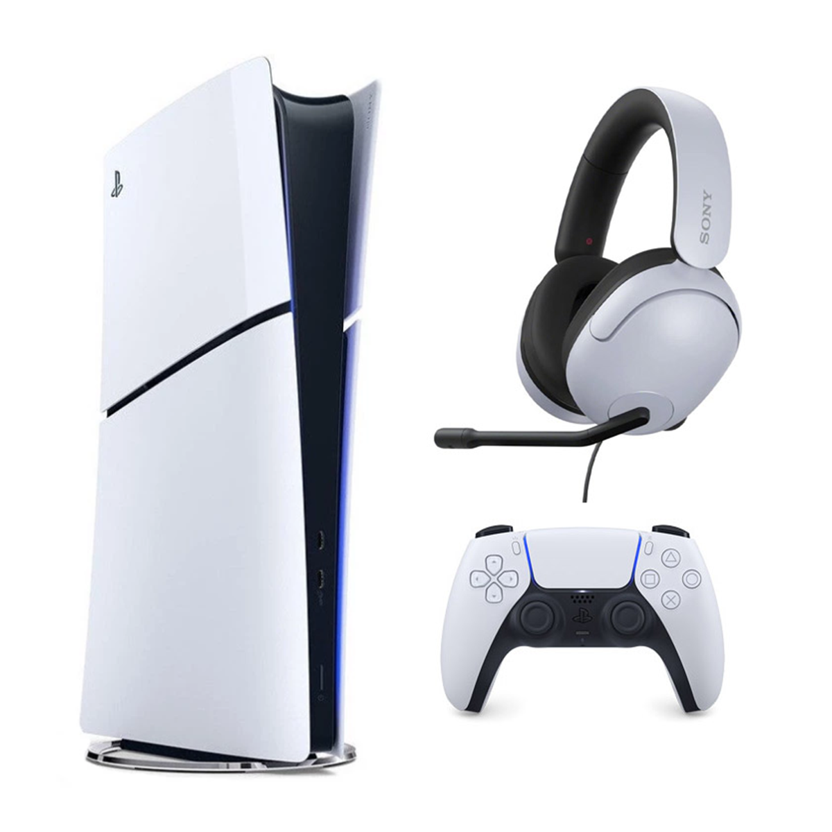 پلی استیشن 5 اسلیم دیجیتال آسیا سفید 1 ترابایت + هدست Sony InZone H3 پلی استیشن 5 اسلیم دیجیتال آسیا سفید 1 ترابایت + هدست Sony InZone H3