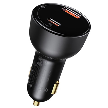 شارژر فندکی باسئوس مدل Superme Digital Display 100w به همراه کابل تبدیل USB-C-مشکی  شارژر فندکی باسئوس مدل Superme Digital Display 100w به همراه کابل تبدیل USB-C-مشکی