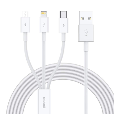 کابل 1 به 3 باسئوس مدل CAMLTYS-02 به طول 1.5 متر-سفید  کابل 1 به 3 باسئوس مدل CAMLTYS-02 به طول 1.5 متر-سفید