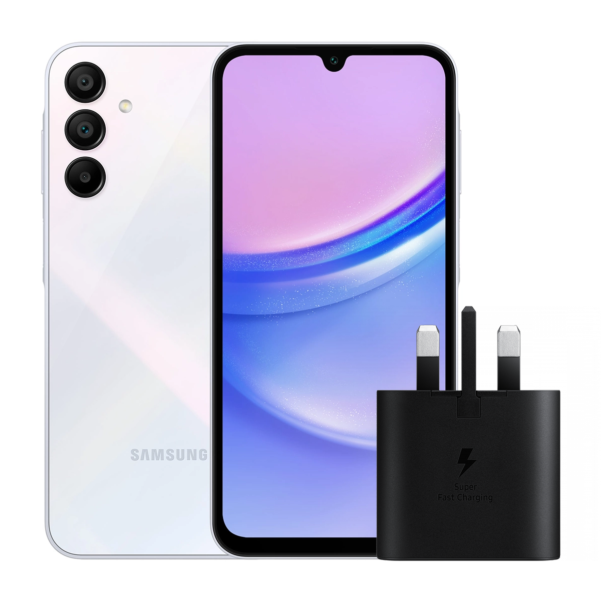 گوشی موبایل سامسونگ مدل Galaxy A15 4G ظرفیت 128 گیگابایت رم 4 گیگابایت به همراه شارژر سامسونگ مدل EP-TA800XWEGGB